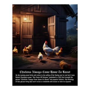 Les Poulets Reviennent À La Maison Pour Poster