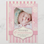 Les premiers Cartes photos de Noël du bébé (Devant / Derrière)