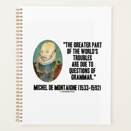 Les problèmes du monde de Montaigne : la grammaire (Devant)