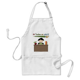 Les professeurs d'art sont tablier coloré