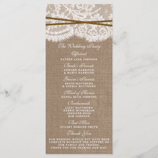 Les programmes de collecte de Mariages Rustic Hors (Dos)