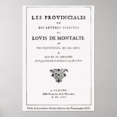 Les Provinciales' door Blaise Pascal Poster (Voorkant)