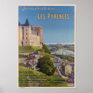 Les Pyrénées France Vintage Poster 1899