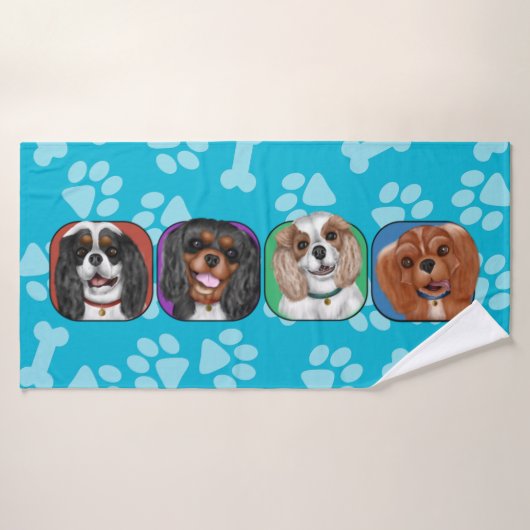 Les Quatre Cavaliers Roi Charles   (Serviette de bain)
