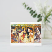 Les Quatre Secondes Saisons de Mucha carte postale (Debout devant)