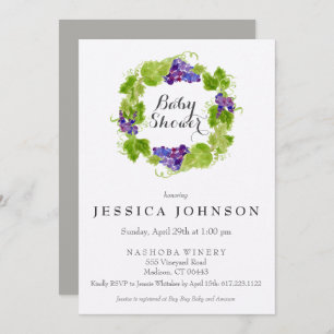Les raisins sur le Baby shower Vin Invitation
