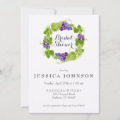 Les raisins sur le vin Vin Invitation de la douche (Devant)