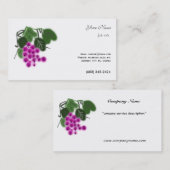 Les raisins violets. Carte de visite à toutes fins (Devant / Derrière)
