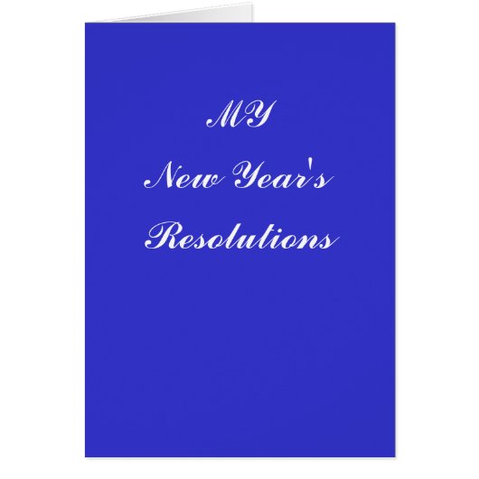 Les résolutions de nouvelle année (Devant)