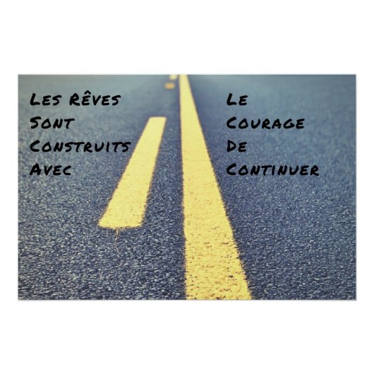"Les Rêves" Affiche Murale Citation Positive (Devant)
