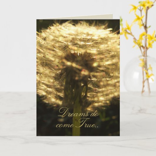 Les rêves VONT VRAIMENT. Carte (Fleur jaune)