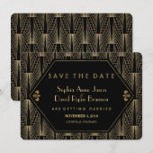 Les Roaring 20s Gatsby Art Déco Save The Date (Devant / Derrière)