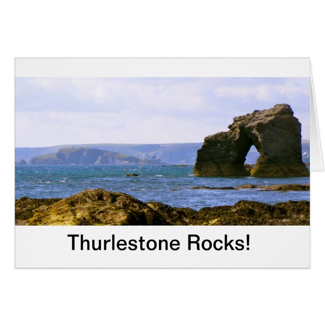 "Les rochers de Thurlestone !" Devon Gift (Devant horizontal)