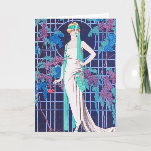 Les roses et la carte de voeux d'art déco de nuit (Devant)