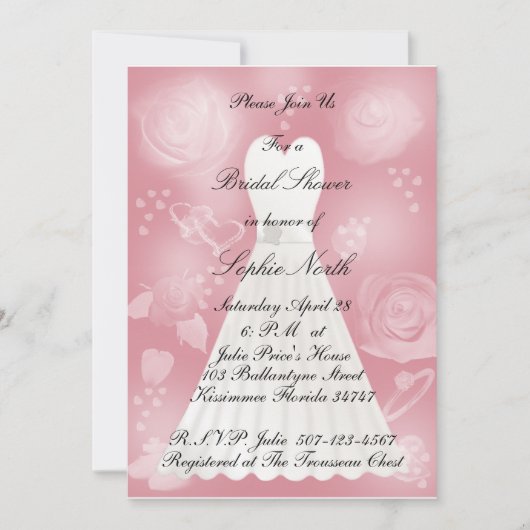 Les roses rougissent invitation de Fête de la (Devant)