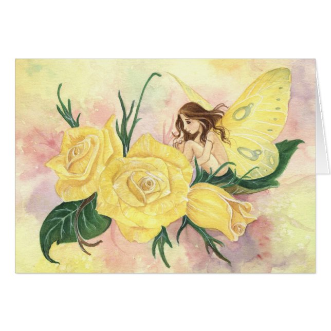 Les "roses sont" carte jaune (Devant horizontal)