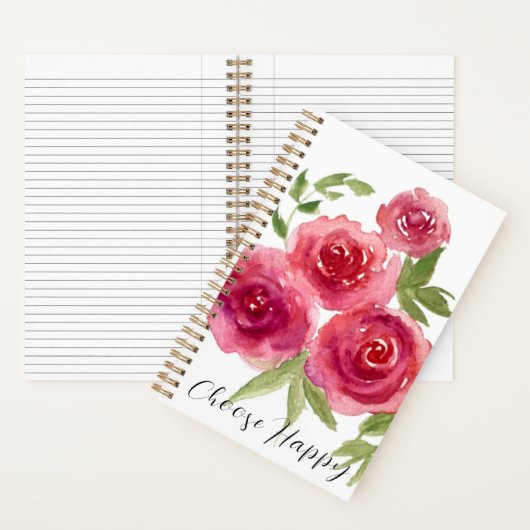 Les roses sont des Carnets à spirale rouge (5,5 x (À l'intérieur)