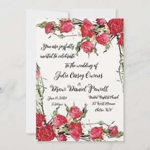 Les roses sont Faire-part de mariage rouges