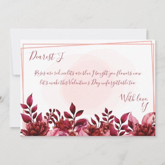 Les roses sont la carte rouge Saint Valentin (Devant)