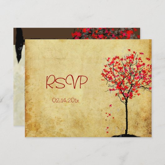 Les RSVP nécessitent 5x7 invitations érable/mariag (Devant / Derrière)