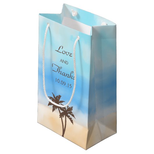 Les sacs cadeaux Watercolor Beach Wedding Collecti (Devant Angle)