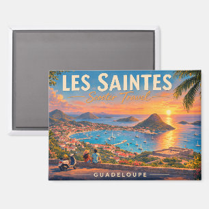 Les Saintes Guadeloupe Zonsondergang Vintage Reize Magneet