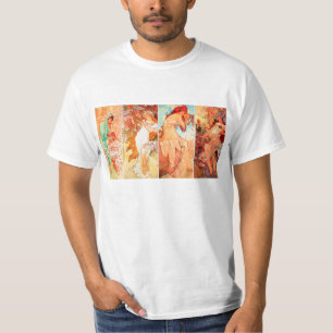 Les saisons par le T-shirt de cru de Mucha