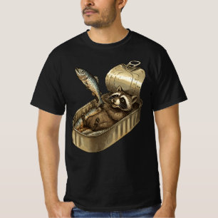 Les Sardines Wasbeer Grappige Wasbeer uit blik T-shirt