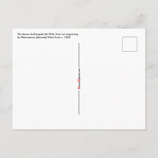 Les Sept Archanges (M 034; Gravure) Carte Postale (Dos)