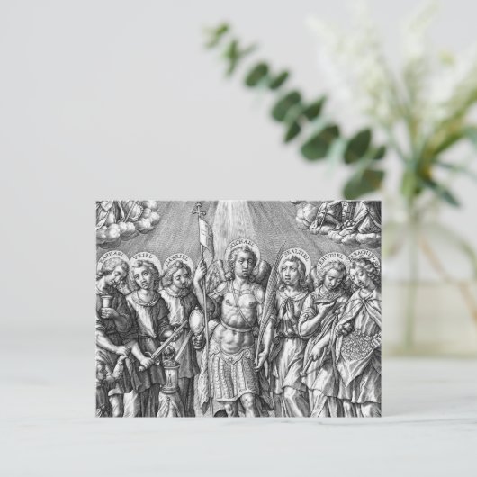 Les Sept Archanges (M 034; Gravure) Carte Postale (Debout devant)