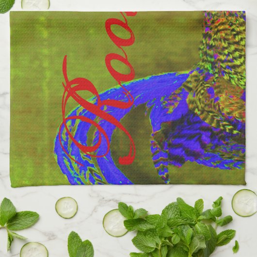 Les serviettes de coq ont placé du bleu de cobalt (Plié)