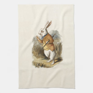 Les serviettes de cuisine blanches de lapin