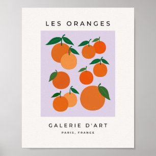 Les Sinaasappels 02 Paarse Retro Fruit Lila Poster