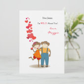 Les singes amoureux Carte Saint Valentin (Debout devant)