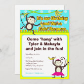 Les singes qui mangent des bananes Invitations d'a (Devant / Derrière)