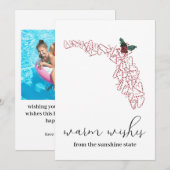 Les souhaits chauds | Carte de Noël photo de vacan (Devant / Derrière)