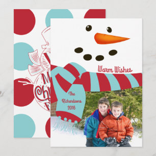 Les souhaits chauds, le Carte photo Snowman