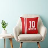 Les sports barrent le coussin nommé rouge blanc (Chaise)