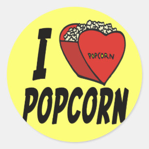 Les stickers I Heart Popcorn