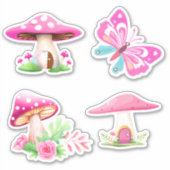 Les stickers vinyle sur mesure de Pink Mushroom (Devant)