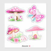 Les stickers vinyle sur mesure de Pink Mushroom (Feuille)