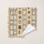 Les symboles d'Adinkra d'Africain ont barré (Gant de toilette)
