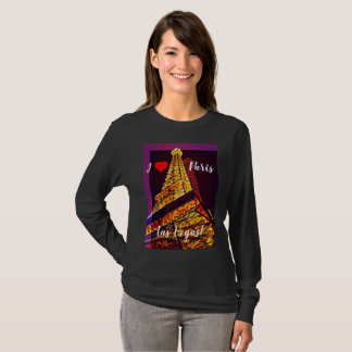 Les T-shirts féminins I Love Paris à Las Vegas