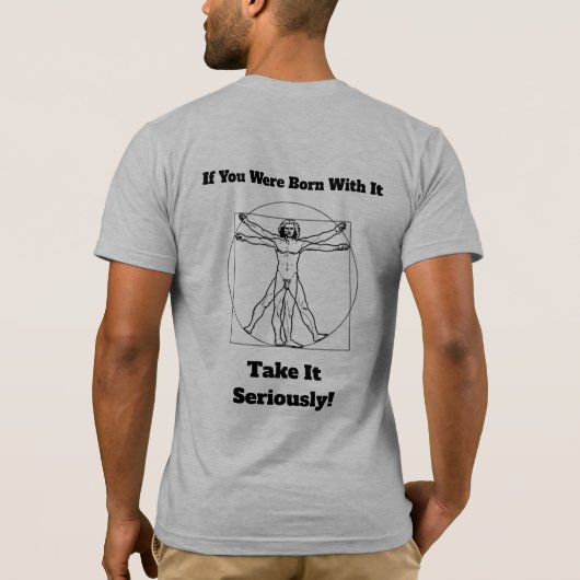 Les T-shirts gris des hommes à la main (Dos)