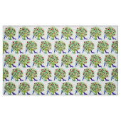 Les teckels aiment le jardin, coeurs rouges, tissu (Fat Quarter)