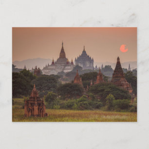 Les Temples de Bagan sur la carte postale du Myanm
