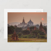 Les Temples de Bagan sur la carte postale du Myanm (Devant / Derrière)
