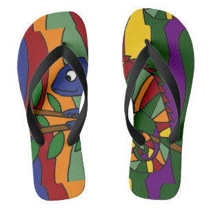 Les tongs colorés d'art Abstrait de Chameleon