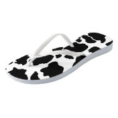 Les tongs de la peau de la vache noire Motif (Incliné)