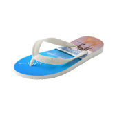 Les tongs de votre enfant photo avec nom de texte  (Incliné)